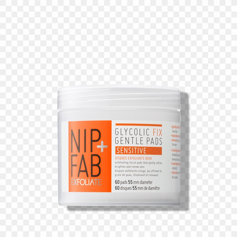 Cream Nip + Fab Glycolic Fix Daily Cleansing Pads Exfoliation Lotion Glycolic Acid, PNG, 1500x1500px, Cream, Alpha Hydroxy Acid, Cleanser, Cosmetics, Exfoliation Download Free