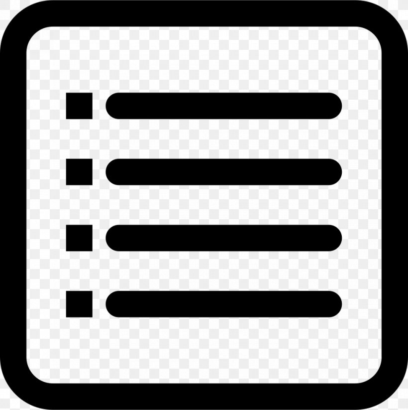 Icon List, PNG, 980x984px, Text, Area, Black And White, Rectangle, Symbol Download Free