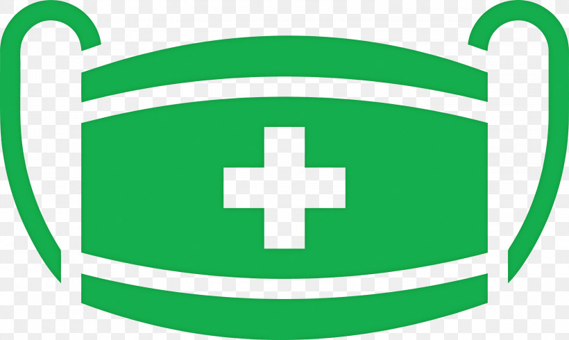 Medical Mask, PNG, 3000x1795px, Medical Mask, Flag, Green, Line, Symbol Download Free