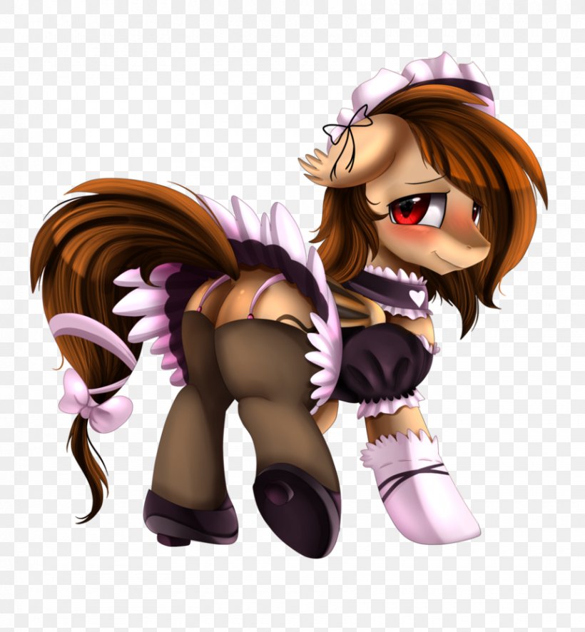 Pony Horse Cartoon Maid Cross-dressing, PNG, 860x930px, Watercolor, Cartoon, Flower, Frame, Heart Download Free