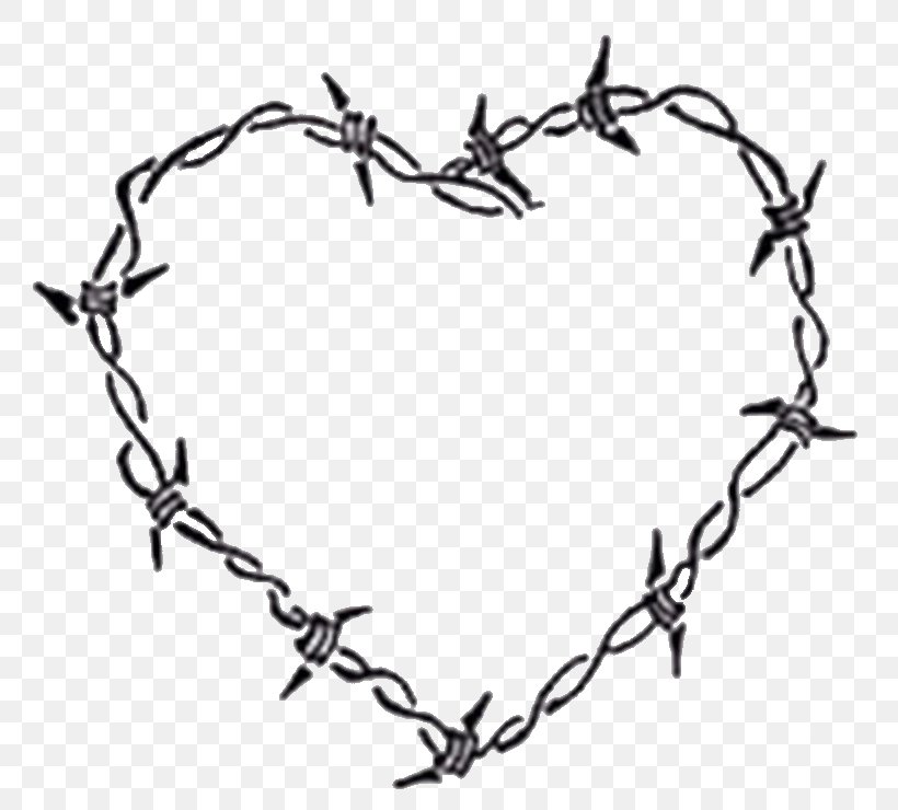 Barbed Wire Drawing Heart, PNG, 800x740px, Barbed Wire, Area, Barb Wire, Black And White, Body Jewelry Download Free