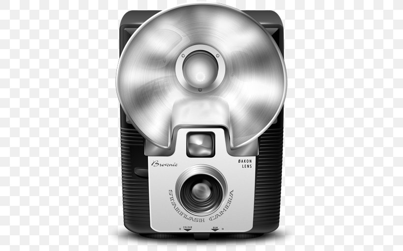 Kodak Starflash Brownie Camera, PNG, 512x512px, Kodak, Black And White, Brownie, Camera, Camera Lens Download Free