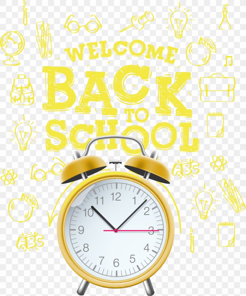 Alarm Clock Yellow, PNG, 1017x1224px, Alarm Clock, Area, Blackboard, Brand, Clock Download Free