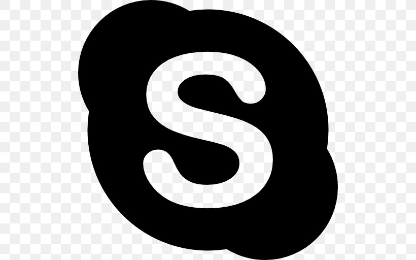 Skype For Business Symbol Clip Art, PNG, 512x512px, Skype, Area, Black And White, Brand, Email Download Free