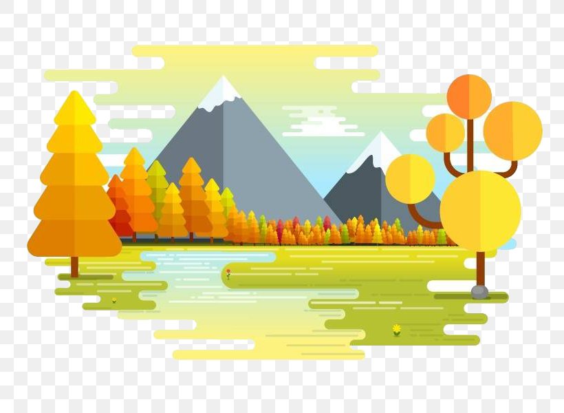 Landscape Flat Design Illustration, PNG, 800x600px, Landscape, Autumn, Brand, Creative Market, Designer Download Free