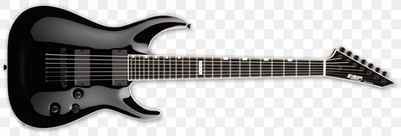 Seven-string Guitar ESP Guitars Seymour Duncan Floyd Rose Pickup, PNG, 882x300px, Sevenstring Guitar, Acoustic Electric Guitar, Black And White, Electric Guitar, Electronic Musical Instrument Download Free