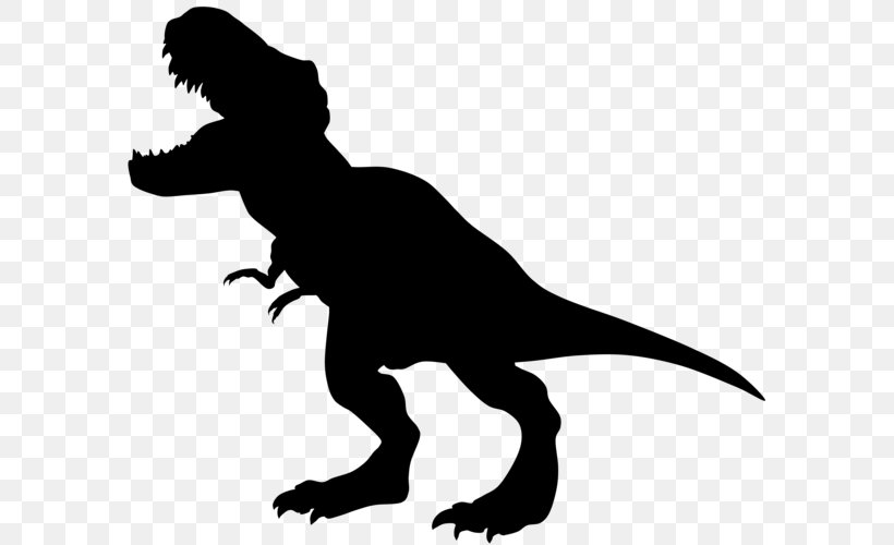 Tyrannosaurus Dinosaur Stegosaurus Silhouette Apatosaurus, PNG, 600x500px, Tyrannosaurus, Apatosaurus, Art, Black And White, Dinosaur Download Free