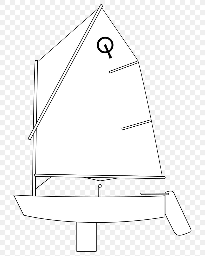 Optimist Sailboat Dinghy Sailing, PNG, 741x1023px, Optimist, Area, Black And White, Boat, Dinghy Download Free