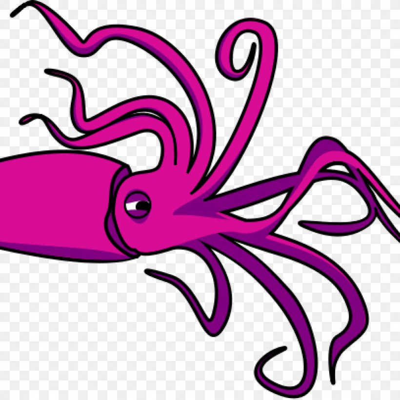 Giant Squid Clip Art Octopus, PNG, 1024x1024px, Squid, Cephalopod, Colossal Squid, Drawing, Giant Pacific Octopus Download Free