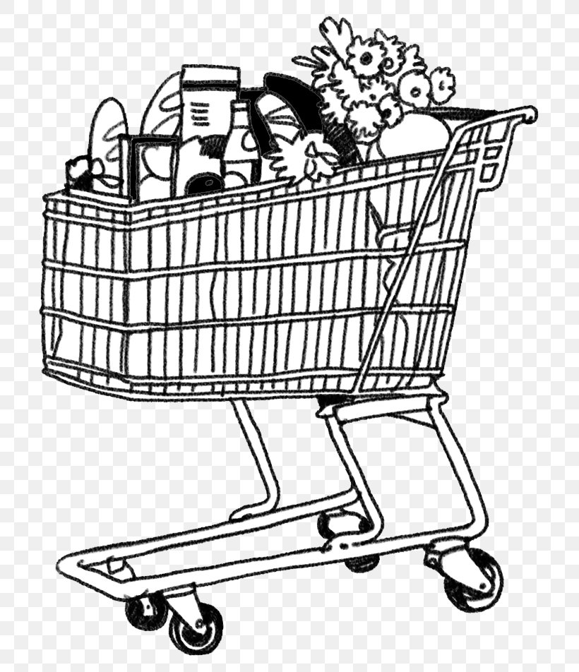 Shopping Cart Toddler Shopping Drawing, PNG, 743x952px, Shopping Cart, Bag, Cart, Coloring Book, Drawing Download Free