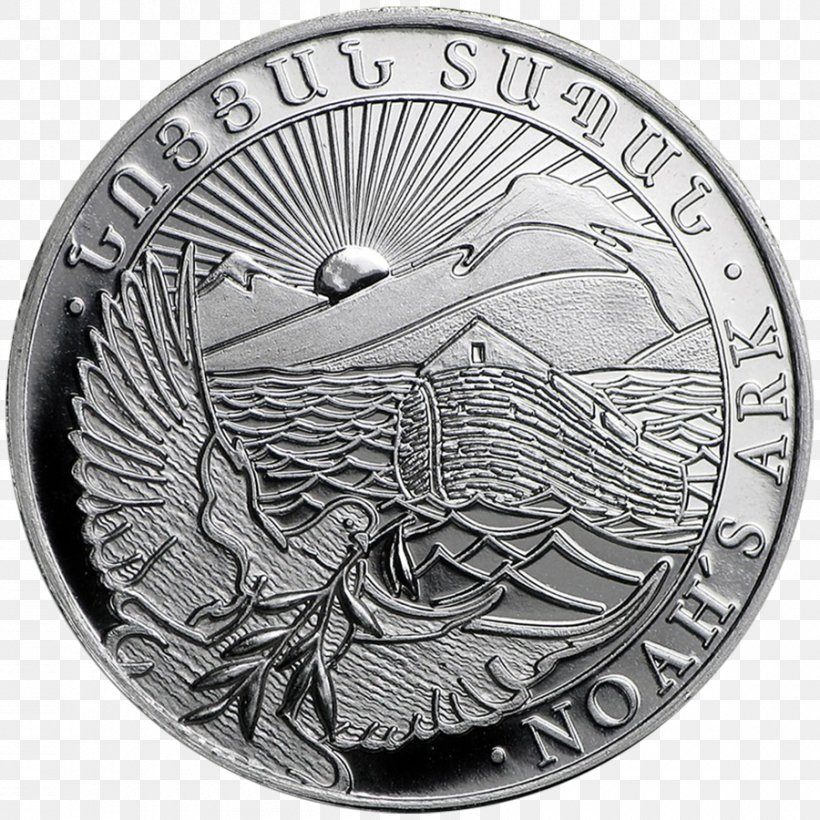 Armenia Noah's Ark Silver Coins Bullion Coin, PNG, 900x900px, Armenia, Armenian Dram, Black And White, Bullion Coin, Coin Download Free