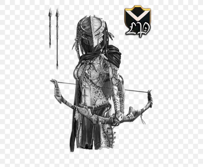 Predator Alien Green Arrow Drawing, PNG, 478x673px, Predator, Alien, Alien Vs Predator, Armour, Black And White Download Free