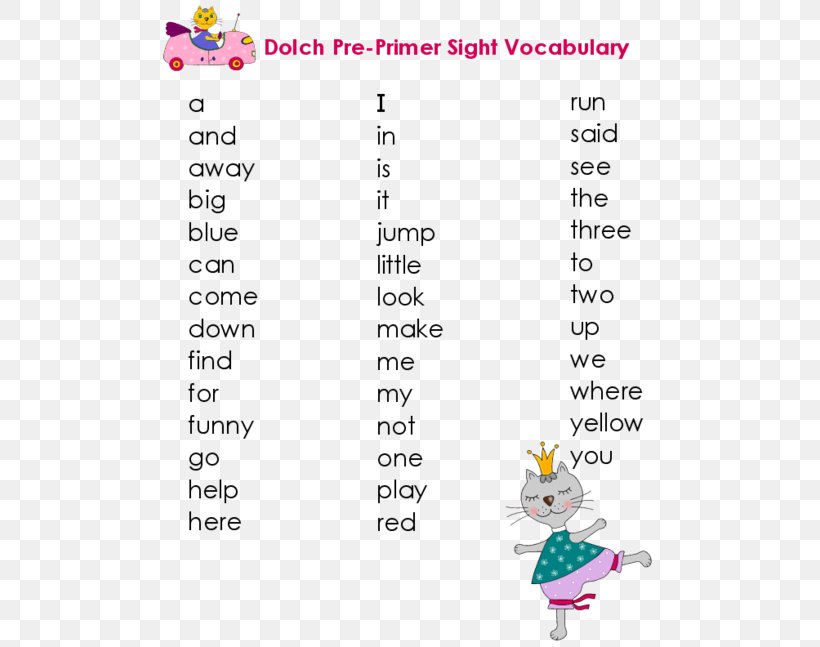 Dolch Word List Sight Word Vocabulary Flashcard, PNG, 500x647px, Dolch Word List, Area, Art, First Grade, Flashcard Download Free
