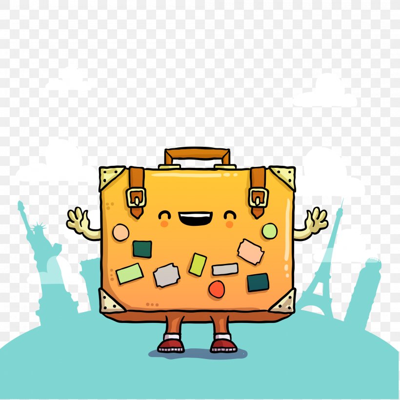 Suitcase Baggage Travel Illustration, PNG, 2000x2000px, Suitcase, Area, Art, Backpack, Baggage Download Free