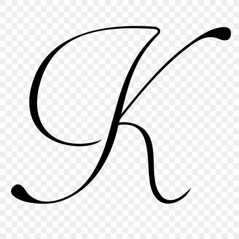 Lettering K Cursive Clip Art, PNG, 1000x1000px, Letter, Alphabet, Artwork, Black, Black And White Download Free