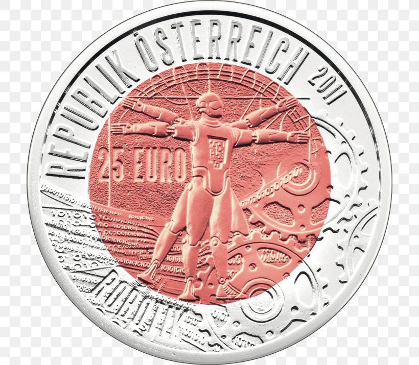 Austrian Mint Niobium Robotics, PNG, 716x715px, Austrian Mint, Austria, Austrian Euro Coins, Bimetallic Coin, Coin Download Free
