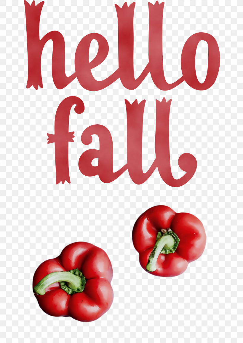 Tomato, PNG, 2128x3000px, Hello Fall, Autumn, Bell Pepper, Black Pepper, Cayenne Pepper Download Free