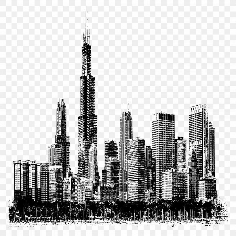 Tower Block Metropolitan Area Stichting Metropolis M. Skyscraper, PNG, 4000x4000px, Tower, Black And White, Building, City, Cityscape Download Free