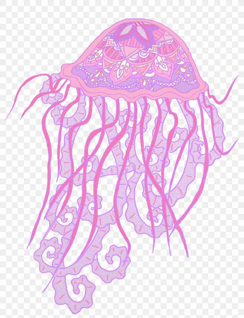 Drawing Art, PNG, 2647x3456px, Drawing, Art, Color, Jellyfish, Magenta Download Free