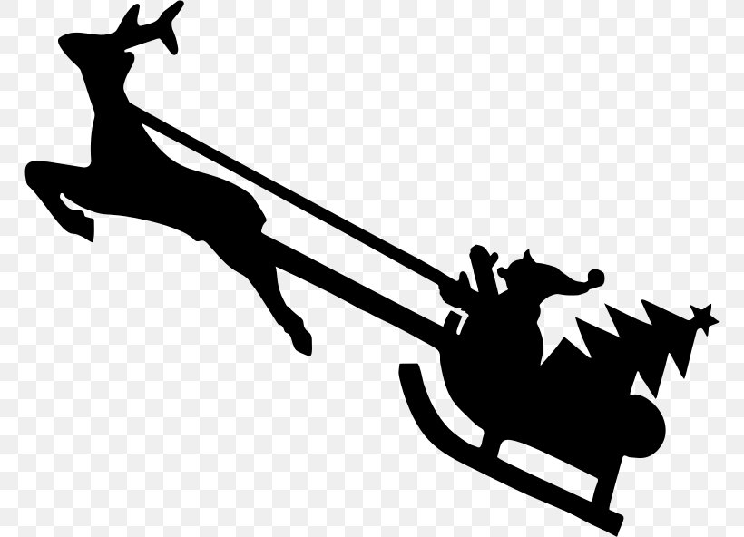 Reindeer Rudolph Santa Claus Clip Art, PNG, 766x592px, Reindeer, Black And White, Christmas, Monochrome, Monochrome Photography Download Free