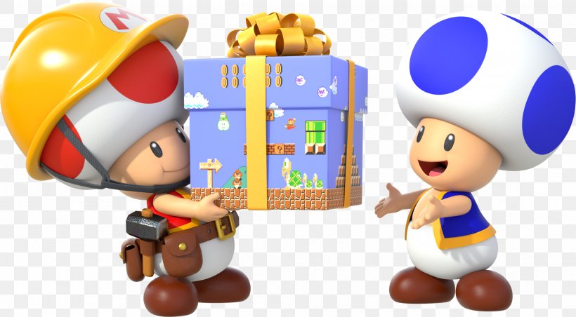 Super Mario Maker Wii U Toad Super Mario Bros., PNG, 2483x1369px, Super Mario Maker, Captain Toad Treasure Tracker, Figurine, Game, Mario Download Free
