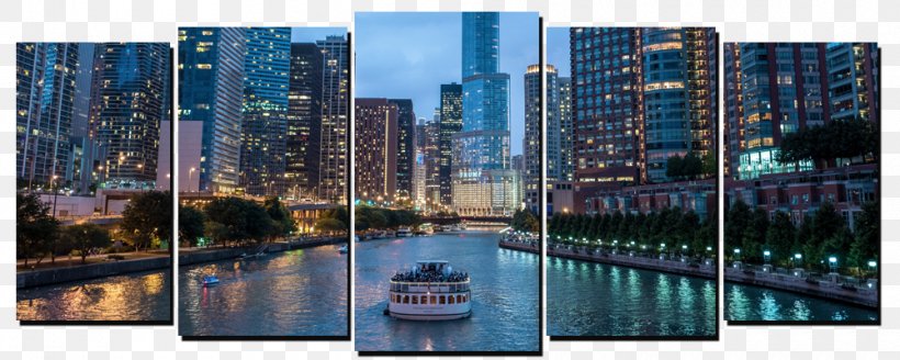 Chicago Skyline Canvas Print Cityscape, PNG, 1000x400px, Chicago, Art, Building, Canvas, Canvas Print Download Free