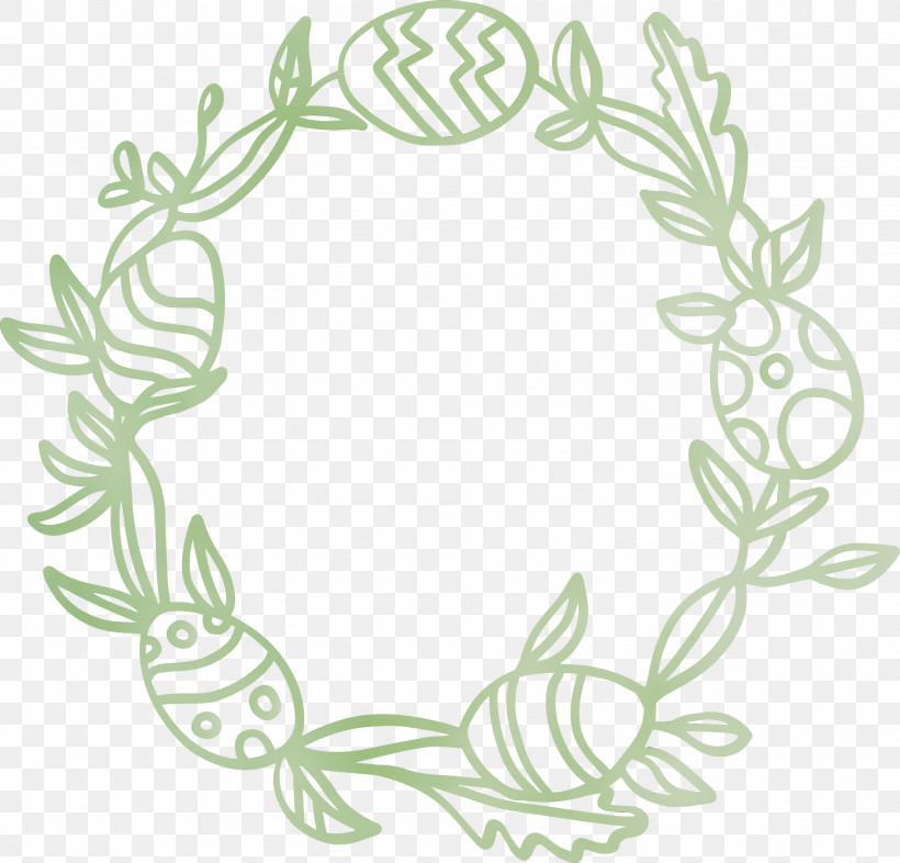 Floral Design, PNG, 2999x2878px, Easter Day Frame, Easter Egg Frame, Floral Design, Flower, Leaf Download Free