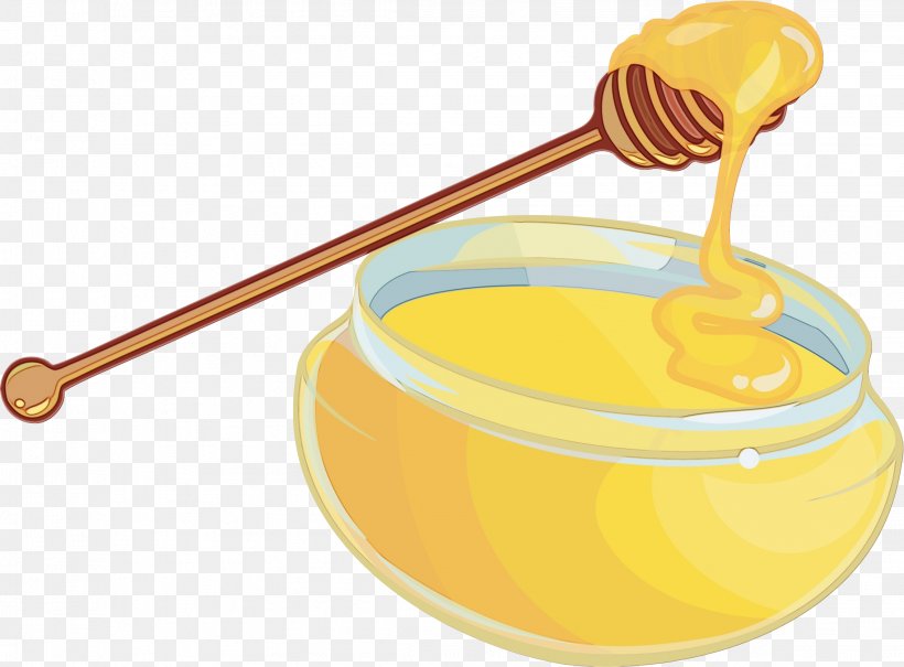 Yellow Honey Material Design, PNG, 2266x1672px, Watercolor, Food, Honey, Material, Paint Download Free