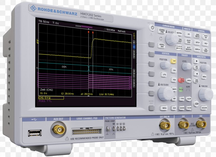 Digital Storage Oscilloscope Rohde & Schwarz Hameg Electronics, PNG, 2362x1724px, Digital Storage Oscilloscope, Analog Signal, Bandwidth, Bit, Company Download Free