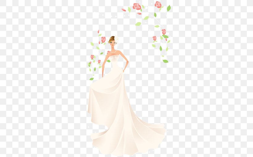 Bride Contemporary Western Wedding Dress, PNG, 510x510px, Watercolor, Cartoon, Flower, Frame, Heart Download Free