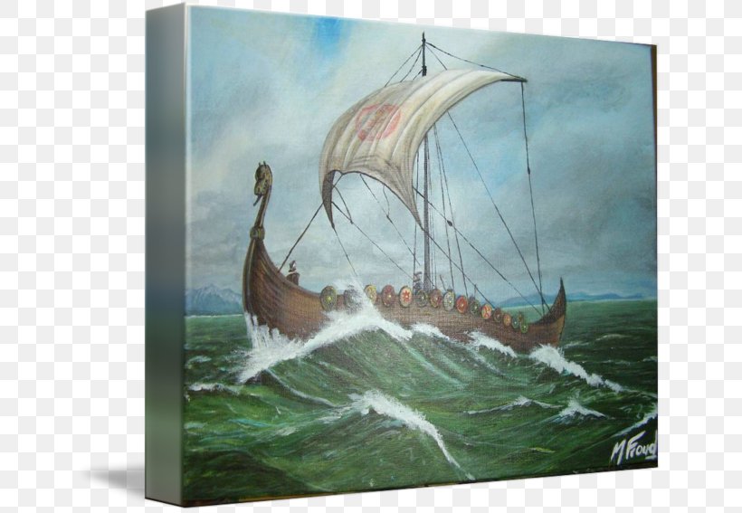 Longship Painting Gallery Wrap Picture Frames Galeas, PNG, 650x567px, Longship, Art, Boat, Canvas, Caravel Download Free