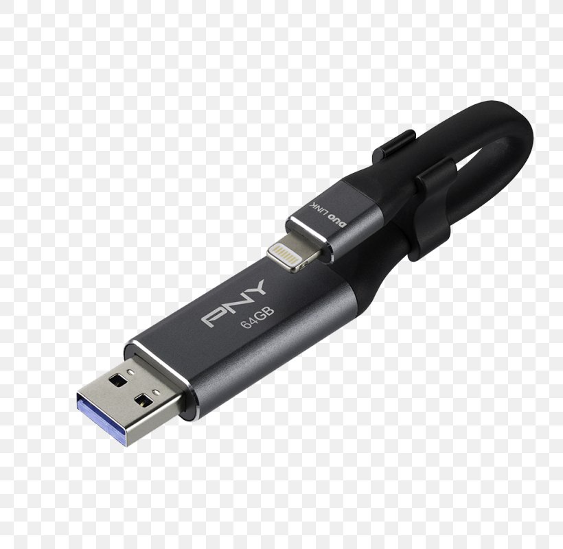 PNY OTG 128 GB USB Flash Drive For Apple IPhone/iPad PNY Duo-Link USB Flash Drive, PNG, 800x800px, Usb Flash Drives, Adapter, Apple, Computer Component, Computer Data Storage Download Free