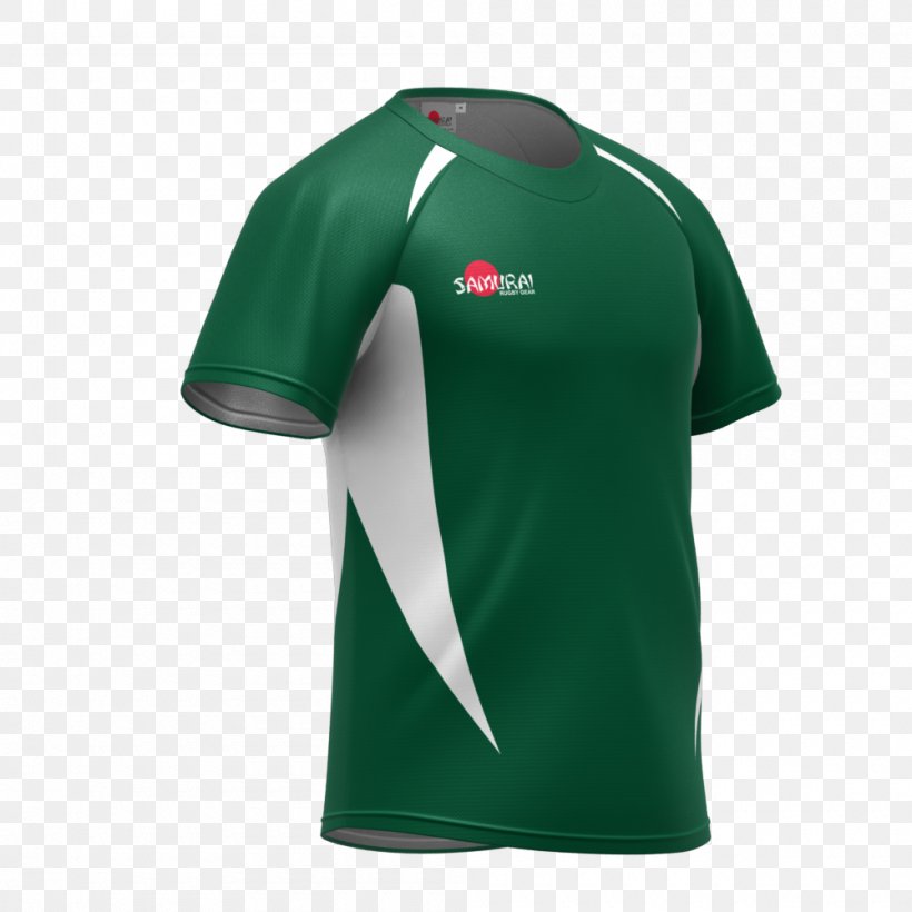 T-shirt Rugby Shirt Samurai Sportswear, PNG, 1000x1000px, Tshirt, Active Shirt, Brand, Embroidery, Green Download Free