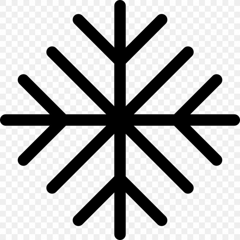 Air Conditioning Vector Graphics Clip Art, PNG, 980x980px, Air Conditioning, Black And White, Snowflake, Symbol, Symmetry Download Free