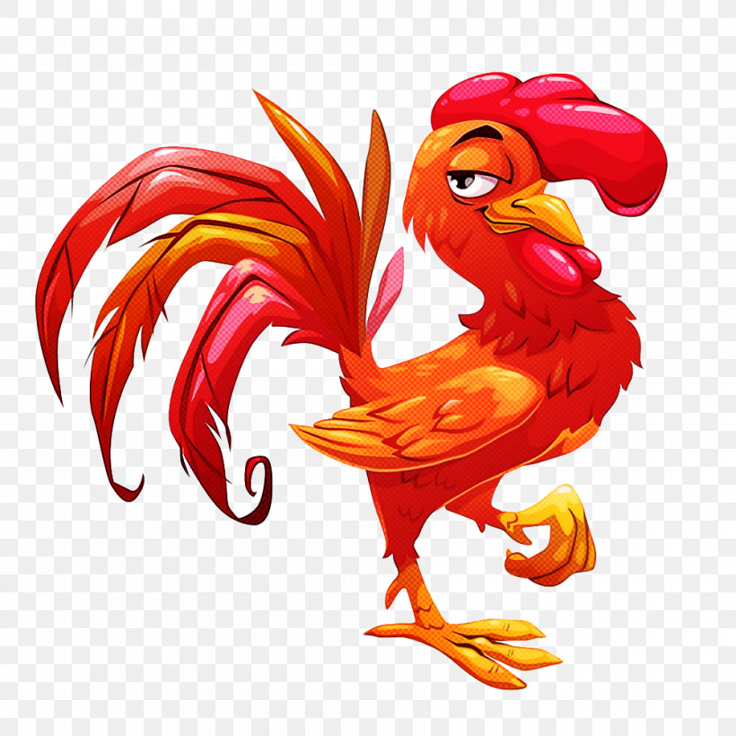 Rooster Bird Chicken Beak Livestock, PNG, 1000x1000px, Rooster, Animal Figure, Beak, Bird, Chicken Download Free