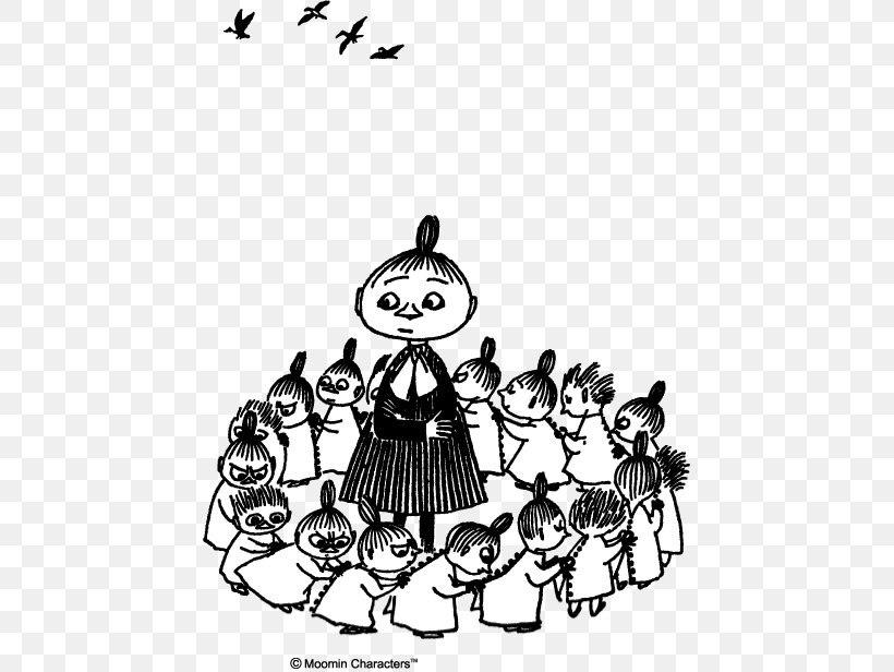 Moominvalley Little My The Groke The Moomins And The Great Flood, PNG, 447x616px, Moominvalley, Art, Artwork, Black And White, Cartoon Download Free
