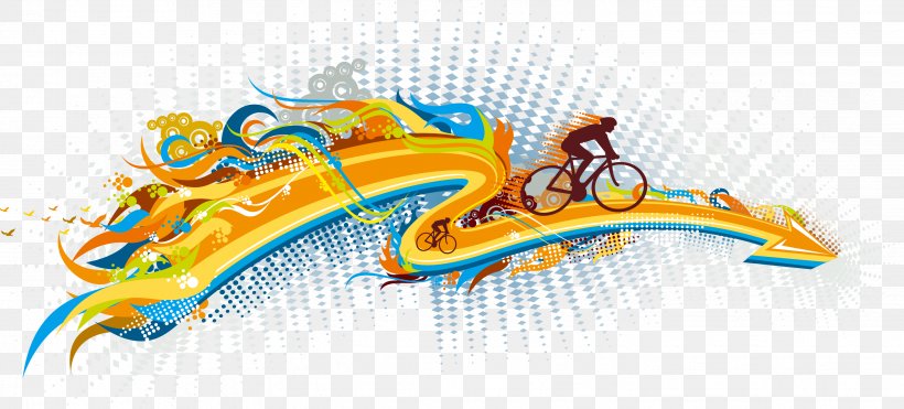Euclidean Vector Cycling, PNG, 2851x1293px, Cycling, Bicycle, Brand, Fatbike, Illustrator Download Free