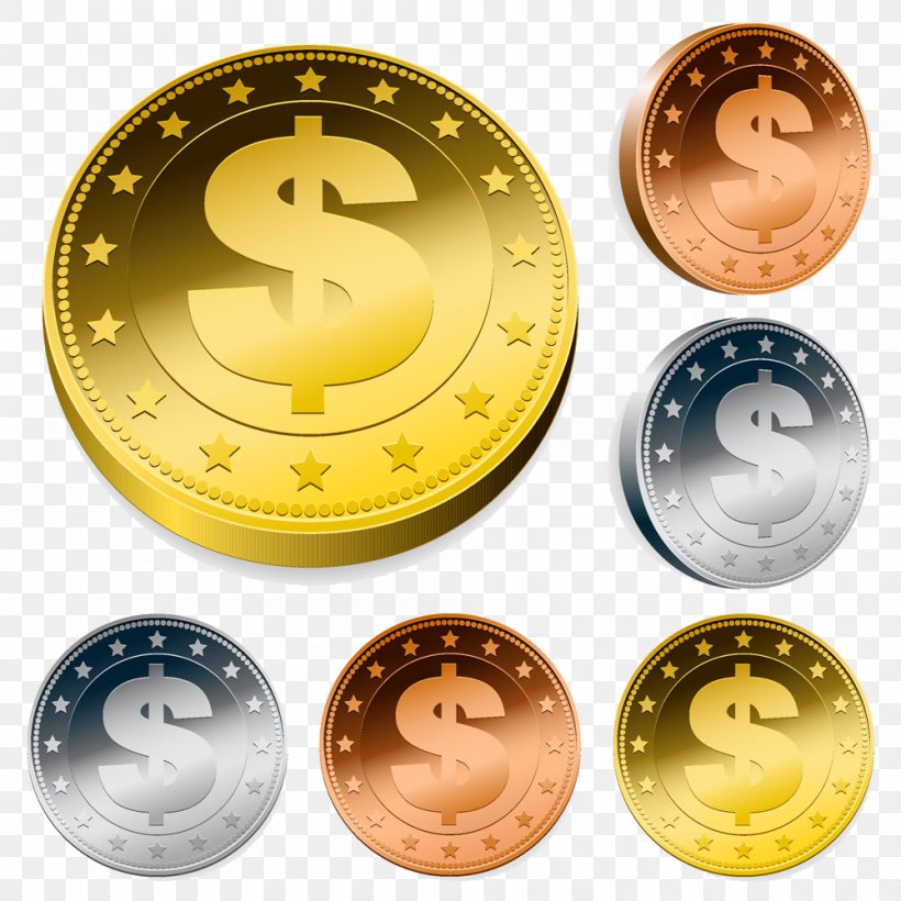 Token Coin Gold Royalty-free, PNG, 1000x1000px, Coin, Button, Currency, Gold, Gold Coin Download Free