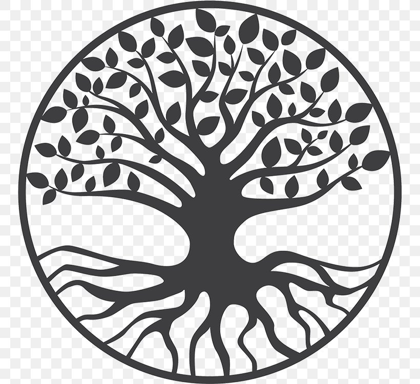 Yggdrasil Tree Of Life Drawing, PNG, 750x750px, Yggdrasil, Area, Art, Black And White, Drawing Download Free