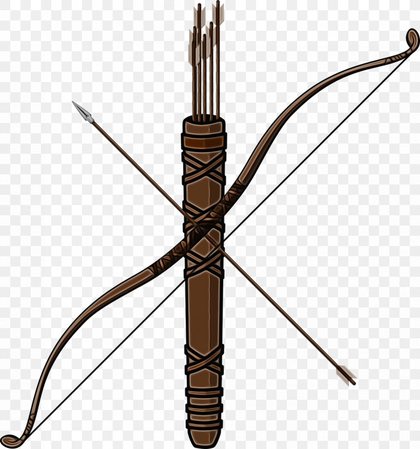 Bow And Arrow, PNG, 1198x1280px, Watercolor, Arrow, Bow And Arrow, Paint, Quiver Download Free