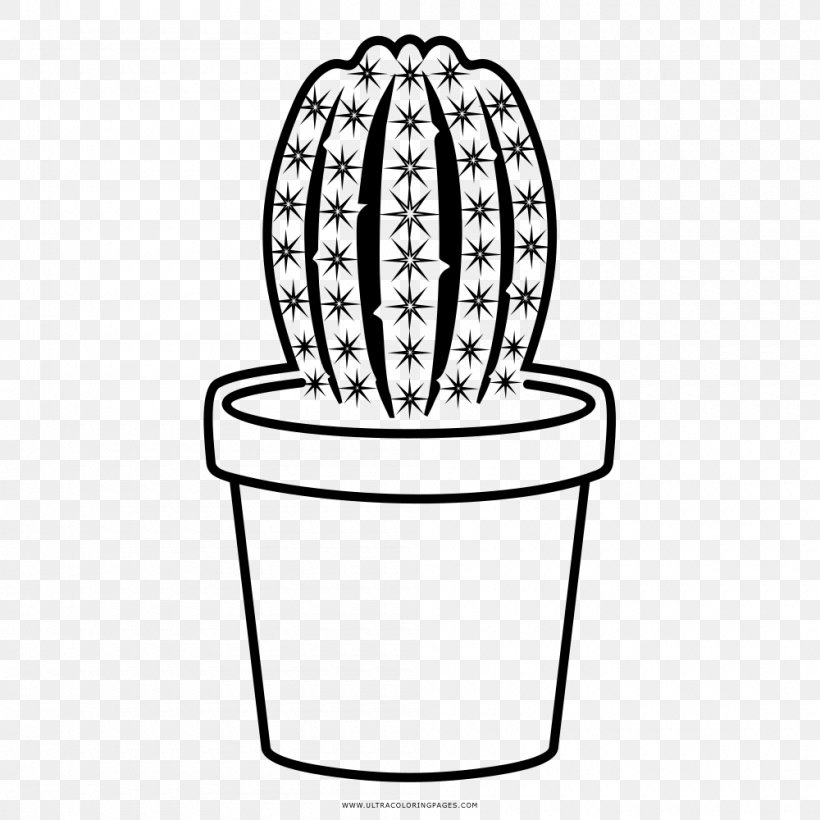 Cactaceae Drawing Prickly Pear Coloring Book, PNG, 1000x1000px, Cactaceae, Ausmalbild, Black And White, Color, Coloring Book Download Free