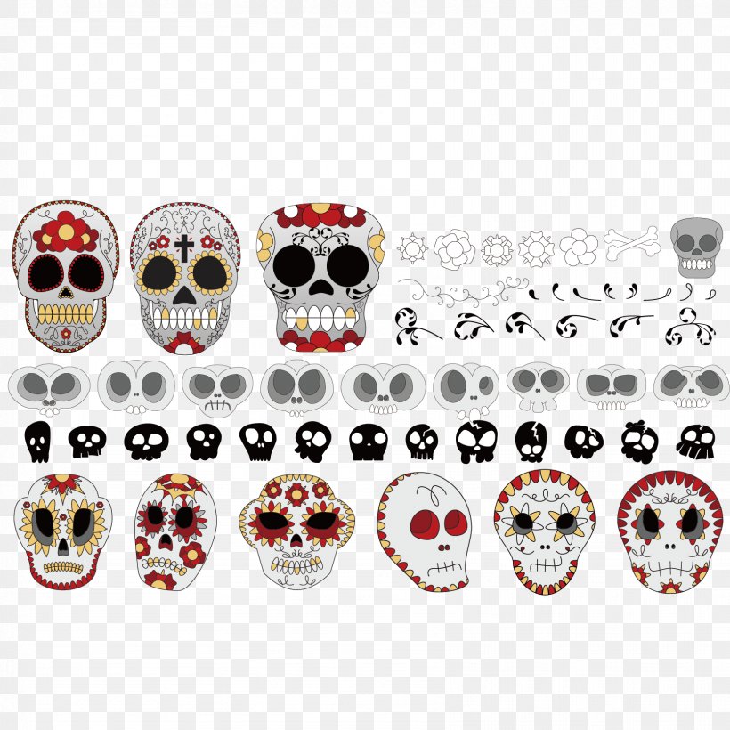Calavera Skull Flower Day Of The Dead, PNG, 1667x1667px, Calavera, Bone, Day Of The Dead, Death, Flower Download Free