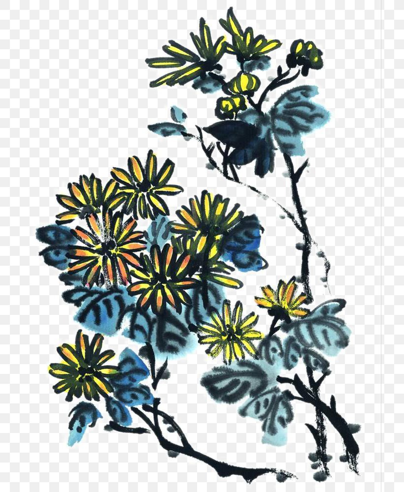 Inkstick Ink Wash Painting U5199u610fu753b, PNG, 728x1000px, Inkstick, Art, Branch, Chinese Painting, Chrysanthemum Download Free