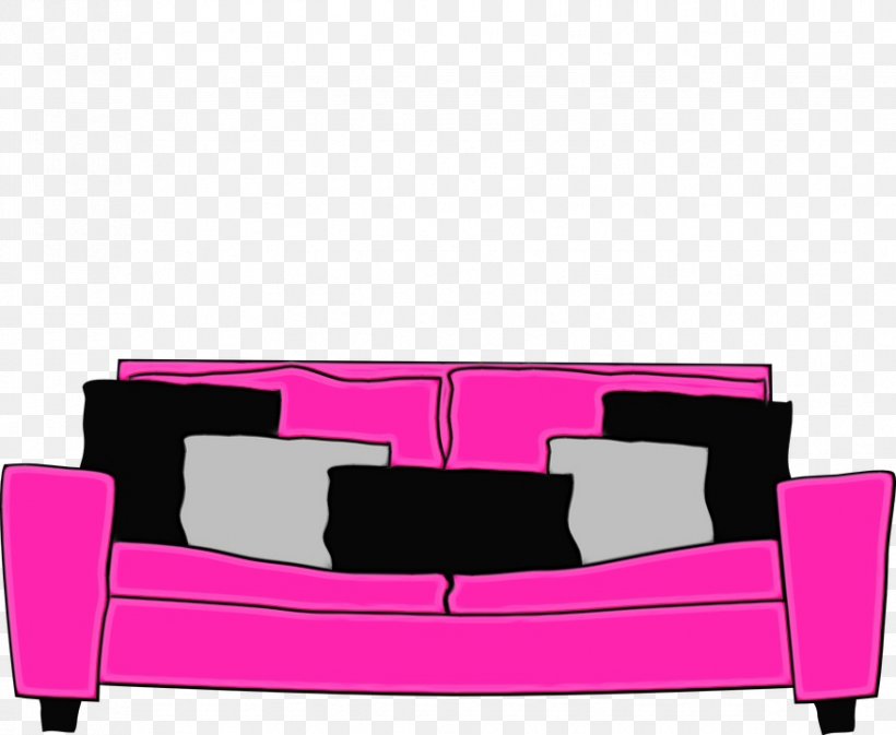 Pink Couch Furniture Magenta Sofa Bed, PNG, 877x720px, Watercolor, Couch, Furniture, Magenta, Paint Download Free