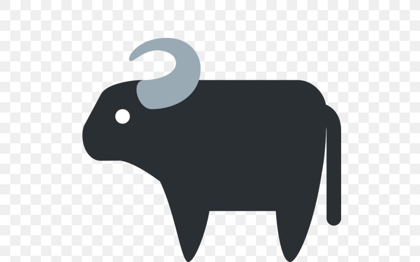 Water Buffalo Mammal Emoji Goat Sheep, PNG, 512x512px, 2017, 2018, Water Buffalo, Animal, Black Download Free