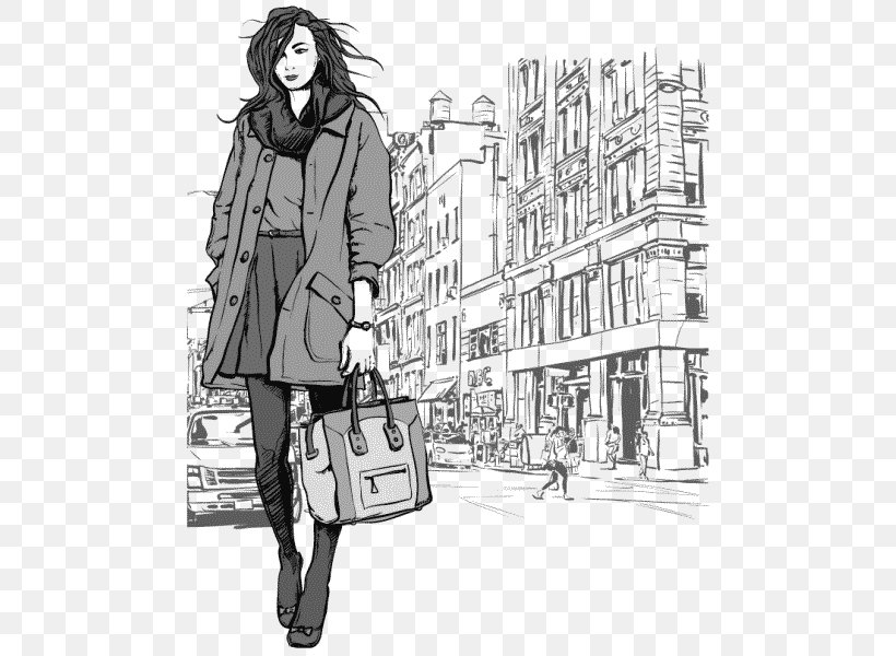 Drawing Royalty-free, PNG, 481x600px, Drawing, Black And White, Cartoon, Fashion, Fashion Design Download Free