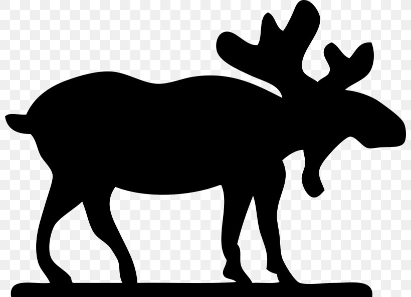 Moose Clip Art, PNG, 800x594px, Moose, Antler, Art, Black And White, Cattle Like Mammal Download Free