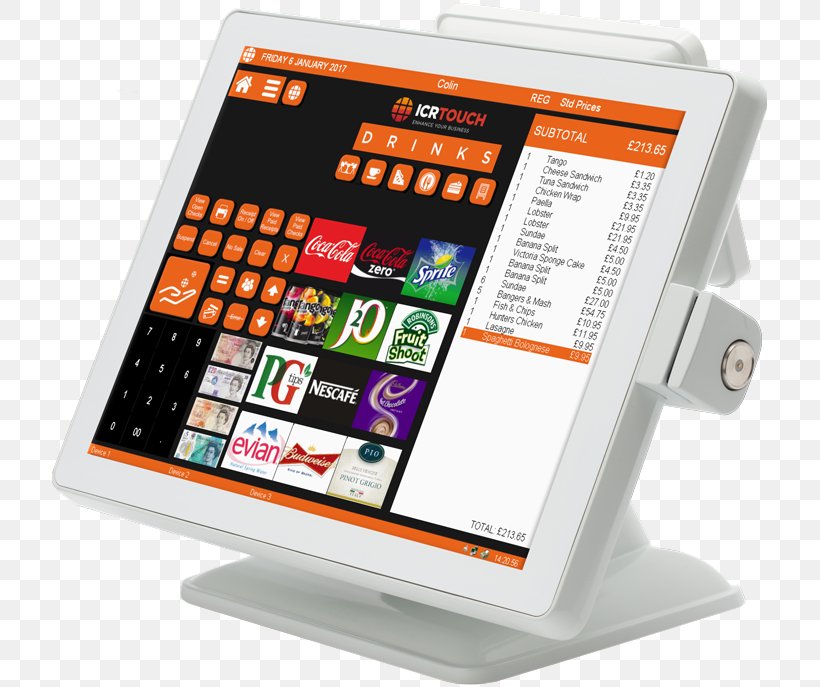 Point Of Sale Display Device Cash Register Touchpoint Touchscreen, PNG, 715x687px, Point Of Sale, Cash Register, Communication, Computer, Computer Accessory Download Free