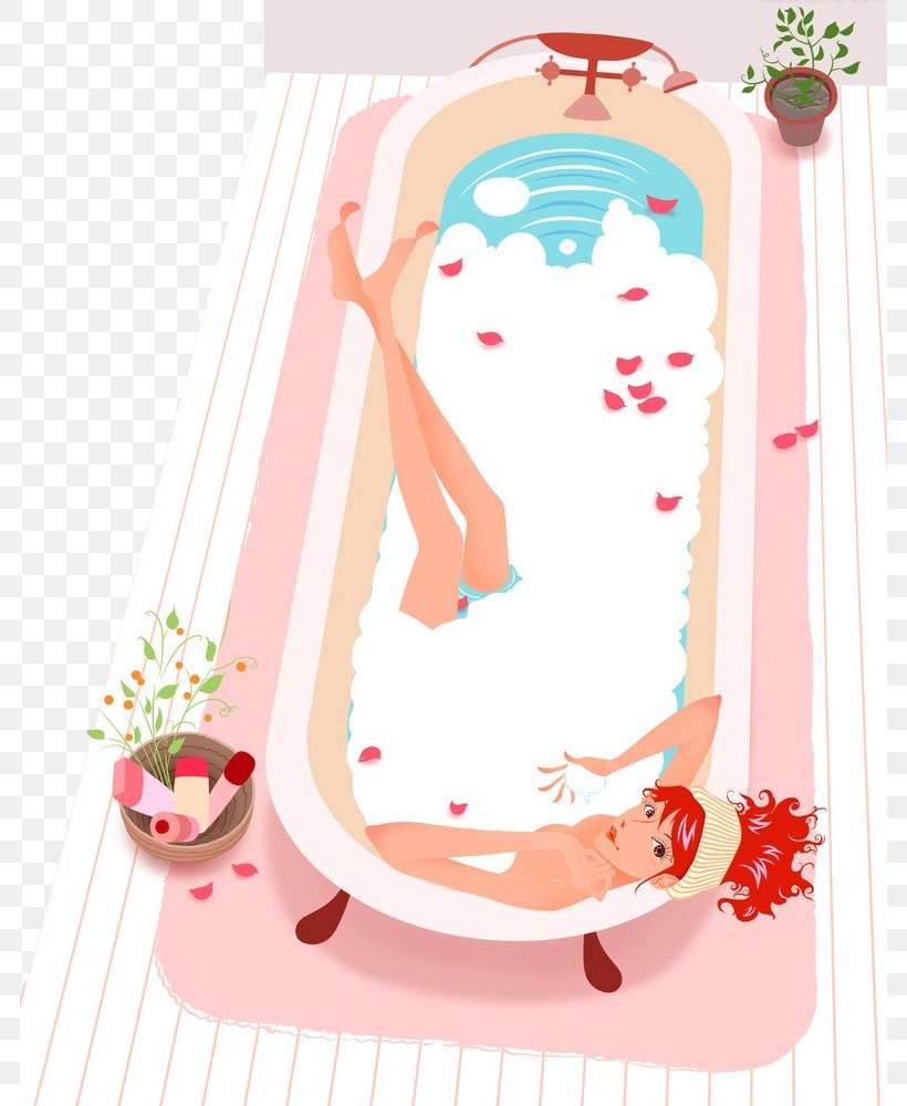 Bathtub Foam Bathing, PNG, 784x1000px, Watercolor, Cartoon, Flower, Frame, Heart Download Free