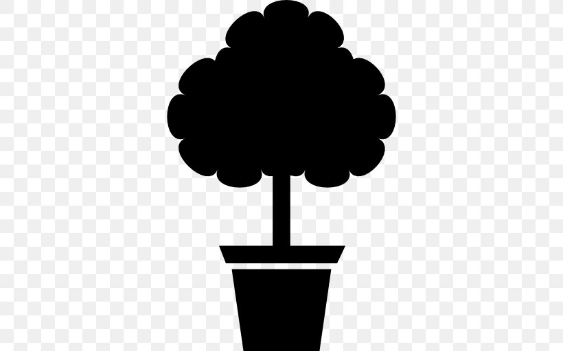 Flowerpot Garden Tree, PNG, 512x512px, Flowerpot, Black And White, Flower, Flowering Plant, Garden Download Free